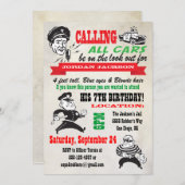 泥棒警官の誕生日のパーティの招待状 招待状 (正面/裏面)