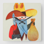 泥棒警官 スクエア壁時計 (正面)