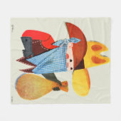 泥棒警官 フリースブランケット (正面(横))