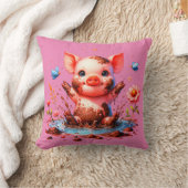 泥水溜め豚 クッション (ブランケット)