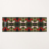 泥水赤と白バラパーソナライズされた抽象芸術 ヨガマット (正面(横))