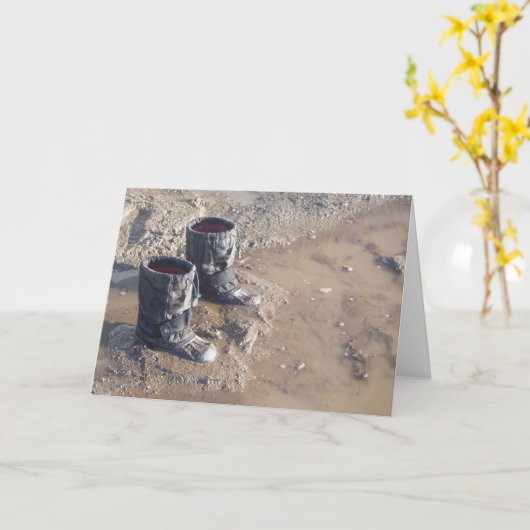 泥水靴 カード (黄色い花)