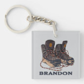 泥濡れハイキングブーツ - 自然との共生 キーホルダー (正面)