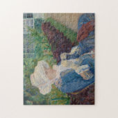 泥灰質で庭でかぎ針で編んでいるLydia ジグソーパズル (縦)