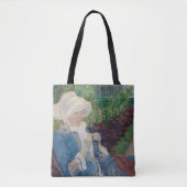 泥灰質で庭でかぎ針で編んでいるLydia トートバッグ (正面)