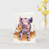 泥色の顔料 カード (黄色い花)