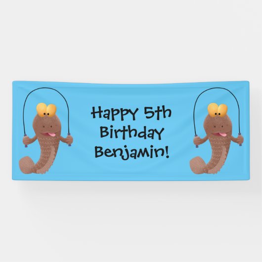 泥跳魚の面白い漫画、縄跳びで遊ぶ 横断幕 (横)