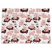 泥遊びをするかわいい豚の農場の動物たち ラージペーパーバッグ (正面)