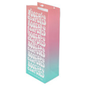 泥酔困惑レトロアクアピンク独身最後のパーティー ワインギフトバッグ (正面アングル)