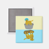 泥/バスタイムドッグおもしろいクリーン汚れた食洗機 マグネット (正面/裏面)