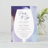 注いで飲むワインと絵画パーティの招待状 招待状 (スタンド正面)