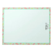 注かわいらし記(ティール（緑がかった色）) ノートパッド (正面)