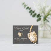 注ぎワイングラスつる植物ブドウワイナリー 名刺 (スタンド正面)