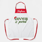 注ぐおもしろい:パーソナライズされたクリスマスシェフ エプロン (正面)