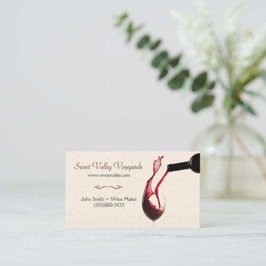 注ぐ赤ワインの名刺 名刺 (スタンド正面)