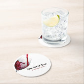 注ぐ赤ワイン，ワインバー/ワイナリー ラウンドペーパーコースター (インサイチュ)