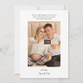 注カジュアル意2垂直写真妊娠Anno 案内状 (裏面)