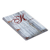 注パーソナライズされた帳ホワイトウォッシュウッドバーンドアC ノートブック (右側)