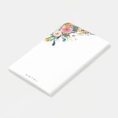 注パーソナライズされた意数々の花フローラピンクボホ ポストイット (アングル)