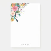 注パーソナライズされた意数々の花フローラピンクボホ ポストイット (正面)