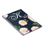 注パーソナライズされた本Darに白いフローラの花 ノートブック (右側)