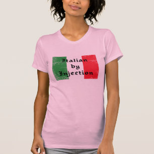 注入おもしろいなレディース帽子の袖のワイシャツによるイタリア語 Tシャツ