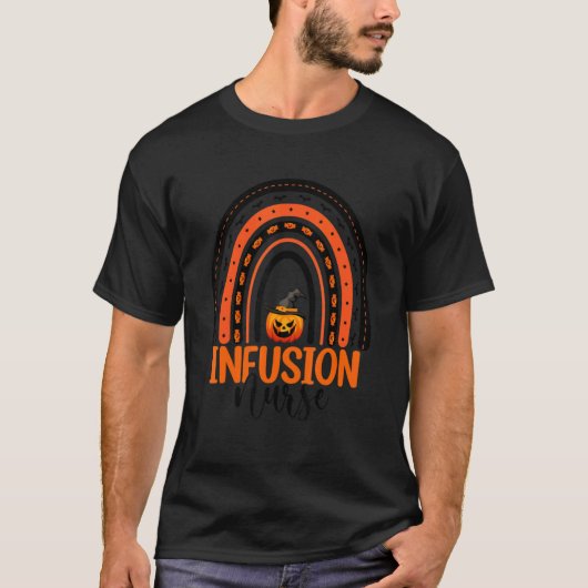 注入看護師 レインボー ハロウィン かぼちゃ注入 Tシャツ (正面)