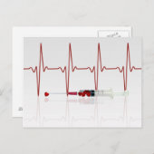 注入(赤いハート) ポストカード (正面/裏面)