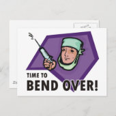 注射おもしろい医/ナース – 吹き出し注射器 ポストカード (正面/裏面)