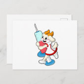 注射でワクチン接種をする看護師として働くヤギ ポストカード (正面/裏面)