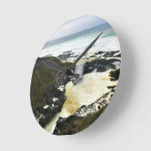 注射ホーン、ペルテュア岬、オレゴン海岸 ラウンド壁時計 (傾斜)