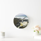 注射ホーン、ペルテュア岬、オレゴン海岸 ラウンド壁時計 (ホーム)