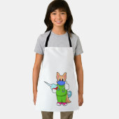 注射器で予防接種する猫 エプロン (インサイチュ)