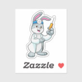 注射器で予防接種を受けているウサギ シール (シート)