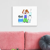 注射器で医者になる犬 キャンバスプリント (インサイチュ (リビング))