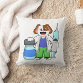 注射器で医者になる犬 クッション (ブランケット)