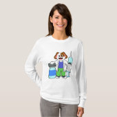 注射器で医者になる犬 Tシャツ (正面フル)