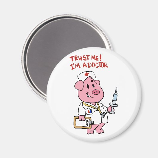 注射器を手にしたドクターブタ |戻る色 マグネット (正面/裏面)