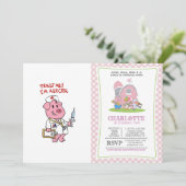 注射器を手にしたドクターブタ |戻る色 招待状 (スタンド正面)