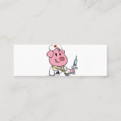 注射器を手に持つ医師豚|戻る色を選択 スキニー名刺 (裏面)