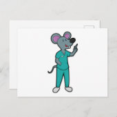注射器を持ったワクチン接種の看護師としてのマウス ポストカード (正面/裏面)
