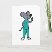 注射器を持ったワクチン接種の看護師マウス カード (正面)