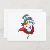 注射器を持つ看護師のようなヒーロー ポストカード (正面/裏面)