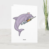 注射器を持つ看護師のイルカ カード (裏面)