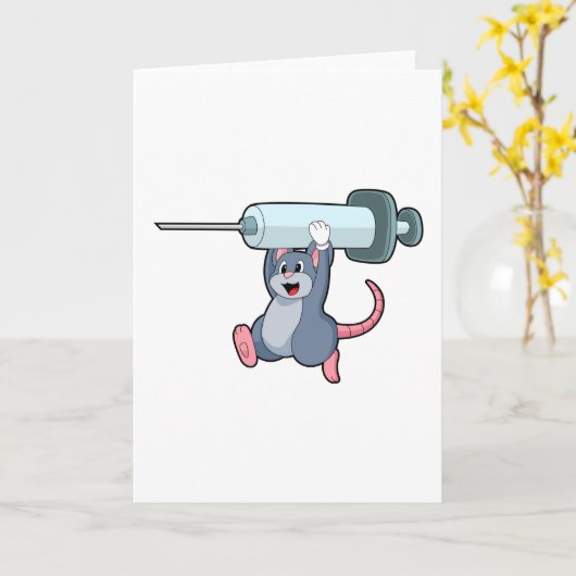 注射器を持つ看護師のマウス.PNG カード (黄色い花)