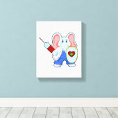 注射器接種時のゾウ キャンバスプリント (インサイチュ (ウッドフロア))