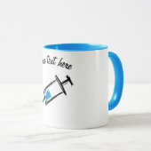 注射器、手描き。注射、医師、ナース マグカップ (正面右)