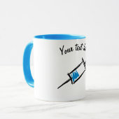 注射器、手描き。注射、医師、ナース マグカップ (正面左)