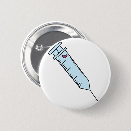 注射器 缶バッジ (正面&裏面)