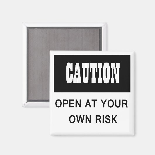 注意おもしろい自分のリスク冷蔵庫ドアで開く マグネット (正面/裏面)